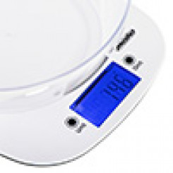 Весы Mesko с чашей MS 3165 Максимальный вес (вместимость) 5 кг Цена деления 1 г Тип дисплея ЖК Белый