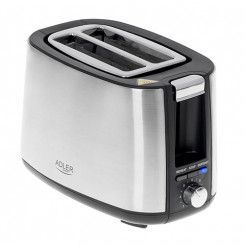 Adler Toaster AD 3214  Power 750 W Number of slots 2 Housing material Stainless steel Silver