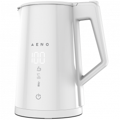 Электрический чайник AENO EK8S Smart: 1850-2200 Вт, 1,7 л, Strix, Двойные стенки, Контроль температуры, Функция поддержания тепла, Управление через Wi-Fi, LED-дисплей, Ненагревающийся корпус, Автоматическое отключение, Защита от сухого резервуара