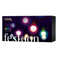 Twinkly Festoon Smart LED Lights 20 RGB (mitmevärviline) G45 pirnid, 10m Twinkly Festoon Smart LED Lights 20 RGB (mitmevärvilised) G45 pirnid, 10m RGB – 16M+ värvi