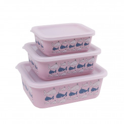 Stoneline Awave Набор ящиков для хранения 21940 Ящик для хранения 3 шт Можно мыть в посудомоечной машине Розовый