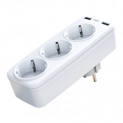 wall charger with three power sockets and 2x USB XO WL08EU (white)
