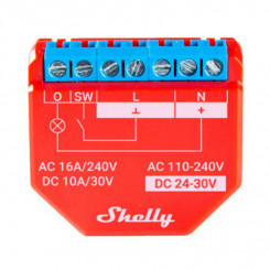 Wi-Fi Smart Relay Shelly Plus 1PM, 1 kanal 16A, võimsuse mõõtmisega