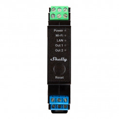 Интеллектуальный переключатель Shelly Pro 2PM на DIN-рейку с измерением мощности, 2 канала