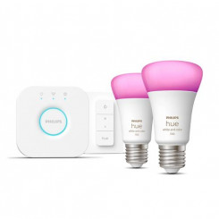 Philips Hue White and colour ambience Starter kit: 2 E27 smart bulbs (1100) + dimmer switch