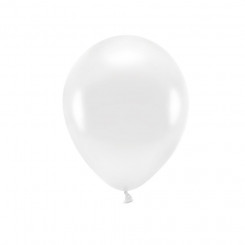 PartyDeco balloon, 10 pcs, 30 cm, white metallic / Eco