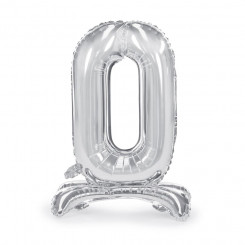 PartyDeco foil balloon on base, 70 cm, number 0