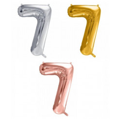PartyDeco foil balloon, number 7, large, 86 cm