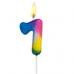 Susy Card cake candle, 5 cm, number 7, colored