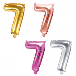 PartyDeco foil balloon, 35 cm, number 7