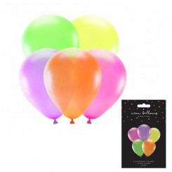 Воздушные шары PartyDeco, 5 шт, диаметр 25 см, неоновые