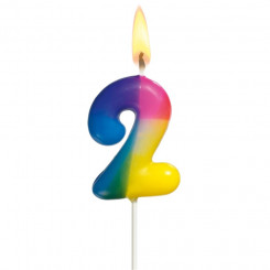 Свеча для торта Susy Card, 5 см, номер 2, цветная