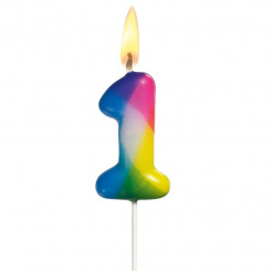 Susy Card cake candle, 5 cm, number 1, colored