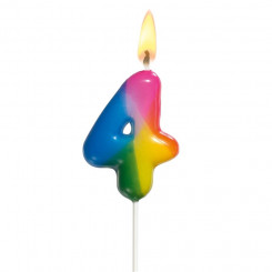 Susy Card cake candle, 5 cm, number 4, colored