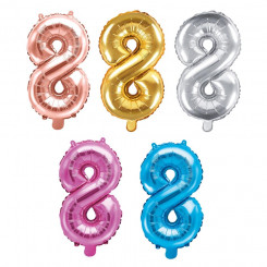 PartyDeco foil balloon, 35 cm, number 8