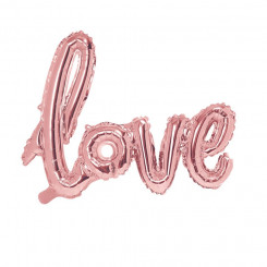 PartyDeco foil balloon, 73 x 59 cm, rose gold / Love