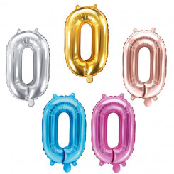 PartyDeco foil balloon, 35 cm, number 0