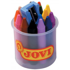 JOVI wax crayons 16 colors, round cup + sharpener
