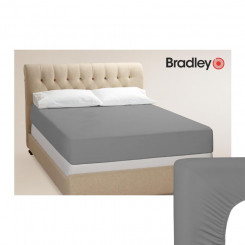 Bradley fitted bed sheet, knitted, 180 x 200 cm, grey