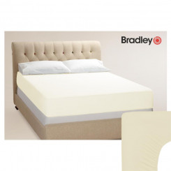 Bradley bed sheet with rubber, knitted, 180 x 200 cm, vanilla 2 pieces