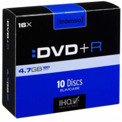 Matricas Intenso DVD+R 4,7 ГБ, 16 шт., 10 шт., шпиндель