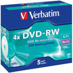 Matricas DVD-RW SERL Verbatim 4.7GB 4x5 Pack Jewel