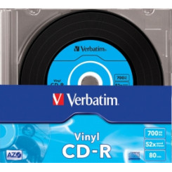 Matricas CD-R AZO Verbatim 700 МБ винил 1x-52x, упаковка из 10 тонких дисков