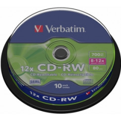 Matricas CD-RW SERL Verbatim 700 МБ, 12 шт., 10 шт., шпиндель