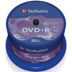Matricas DVD+R AZO Verbatim 4,7 ГБ, 16x50 шт., шпиндель