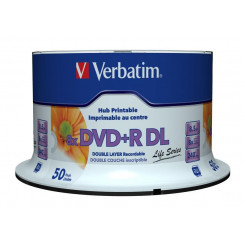 Verbatim DVD+R для двухслойной струйной печати, серия 8x Life, 50 шт.