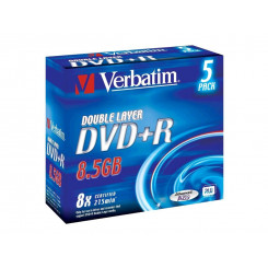 VERBATIM 5x DVD+R 8.5GB 8x DL
