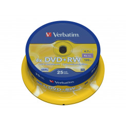 VERBATIM 25x DVD+RW 4,7GB 4x SP