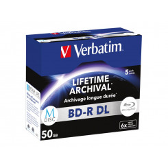 VERBATIM MDisc BD-R DL 6X 50 ГБ, 5 шт. в упаковке