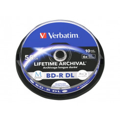 VERBATIM M-Disc BD-R DL 6X, 50 ГБ, струйный принтер