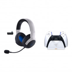 Razeri mängupeakomplekt Xboxile ja Razeri laadimisalus Kaira juhtmevaba kõrvapealne mikrofon, valge