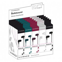 Vivanco Solidsoundi juhtmega kõrvaklapid kõrvasisesed kõned / muusika must, roheline, lilla, valge