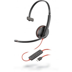 POLY Blackwire C3210 Гарнитура Проводная повязка на голову Вызовы/Музыка USB Type-C Черный, Красный