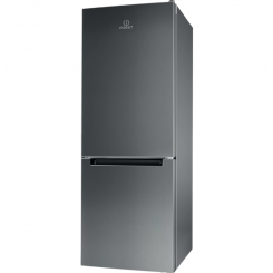INDESIT Refrigerator   LI6 S2E X   Energy efficiency class E   Free standing   Combi   Height 158.8 cm   Fridge net capacity 197 L   Freezer net capacity 75 L   39 dB   Inox