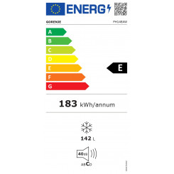 Gorenje Морозильник FH14EAW, Класс энергоэффективности E, Ларец, Отдельностоящий, Высота 85,4 см, Общий полезный объем 142 л, Белый Gorenje