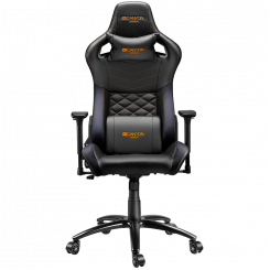 CANYON Nightfall GC-7, Gaming chair, PU leather, Cold molded foam, Metal Frame, Top gun mechanism, 90-160 dgree, 3D armrest, Class 4 gas lift, metal base, 60mm Nylon Castor, black and orange stitching