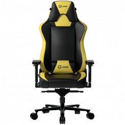 LORGAR Base 311, Gaming chair, PU eco-leather, 1.8 mm metal frame, multiblock mechanism, 4D armrests, 5 Star aluminum base, Class-4 gas lift, 75mm PU casters, Black + yellow
