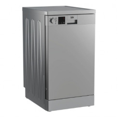 Отдельно стоящая посудомоечная машина BEKO DVS05024S, класс энергопотребления E (старый A++), 45 см, 5 программ, серебристый