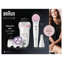 Braun Silk-épil 9 Silk-épil Beauty Set 9 9-975 Deluxe 6-in-1 Cordless Wet & Dry Hair Removal - Epilator, Shaver, Exfoliator, Cleansing Kit for Face & Body