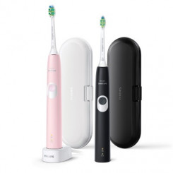 Philips Sonicare ProtectiveClean 4300 electric toothbrush HX6800/35, 2 handles 2 Brush heads, 2 Travel Cases, 1 Charger