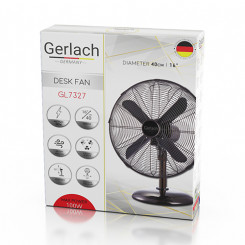 Gerlach Velocity Fan GL 7327 Table Fan Number of speeds 3 100 W Oscillation Diameter 40 cm Chrome