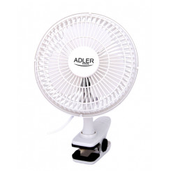 Вентилятор Adler с зажимом AD 7317 Настольный вентилятор Количество скоростей 2 30 Вт Диаметр 15 см Белый