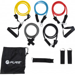 Pure2Improve Exercise Tube Set Black, Blue, Grey, Red and Yellow