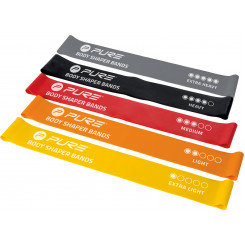 Набор из 5 эспандеров Pure2Improve: черный, серый, оранжевый, красный, желтый