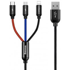 Cable Lightning To 3In1 0.3M / Black Camlt-Asy01 Baseus
