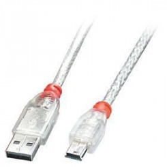 Cable Usb2 A To Mini-B 0.5M / Transparent 41781 Lindy